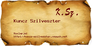 Kuncz Szilveszter névjegykártya